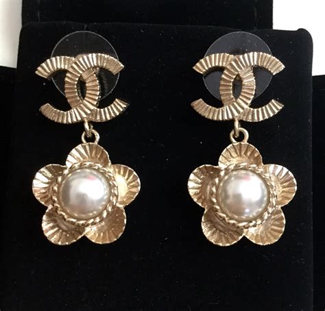 replica chanel drop earrings|vintage chanel pearl drop earrings.